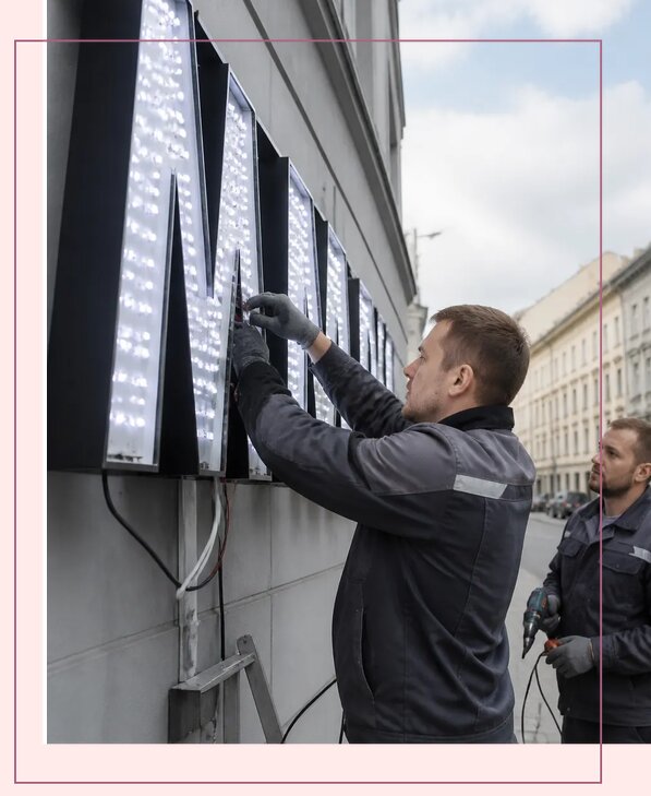 Изготовление и монтаж светодиодных LED вывесок в Кандалакше
