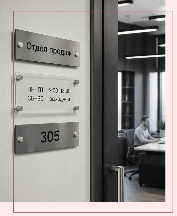 Офисные таблички на дверь в Кандалакше по цене от 4950 р. | Аванза-Кнд
